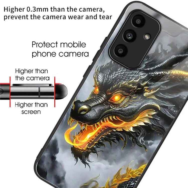 For Samsung Galaxy A15 4G / 5G Case Tempered Glass TPU Drop-Proof Phone Cover Pattern Printing