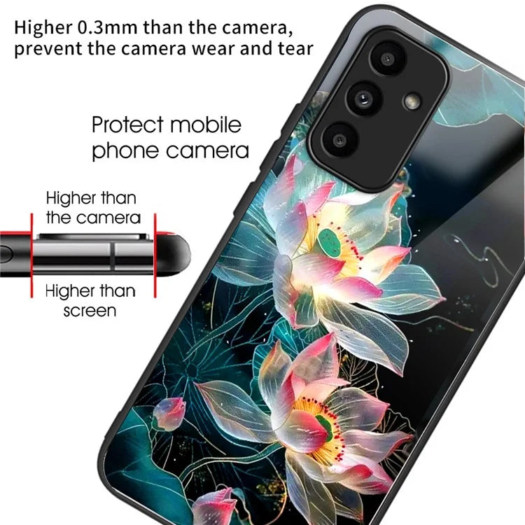 For Samsung Galaxy A15 4G / 5G Case Tempered Glass TPU Drop-Proof Phone Cover Pattern Printing