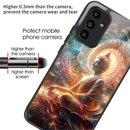 For Samsung Galaxy A15 4G / 5G Case Tempered Glass TPU Drop-Proof Phone Cover Pattern Printing
