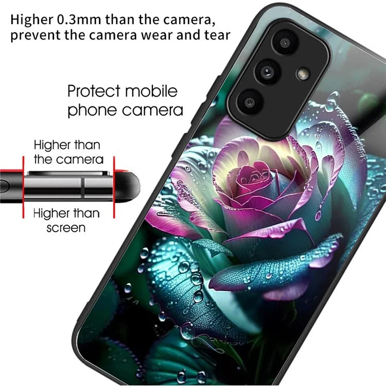 For Samsung Galaxy A15 4G / 5G Case Tempered Glass TPU Drop-Proof Phone Cover Pattern Printing