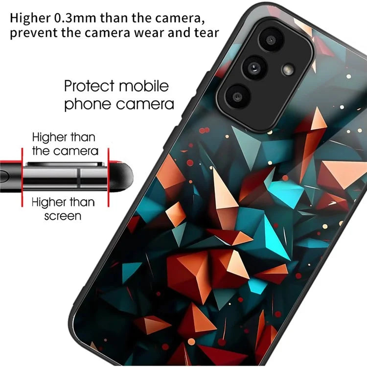 For Samsung Galaxy A15 4G / 5G Case Tempered Glass TPU Drop-Proof Phone Cover Pattern Printing