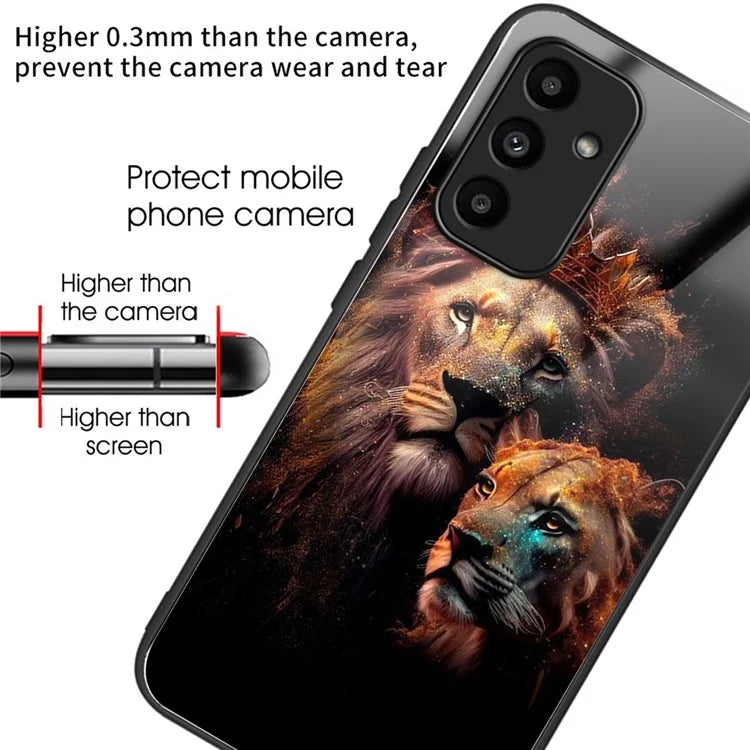 For Samsung Galaxy A15 4G / 5G Case Tempered Glass TPU Drop-Proof Phone Cover Pattern Printing