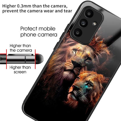 For Samsung Galaxy A15 4G / 5G Case Tempered Glass TPU Drop-Proof Phone Cover Pattern Printing