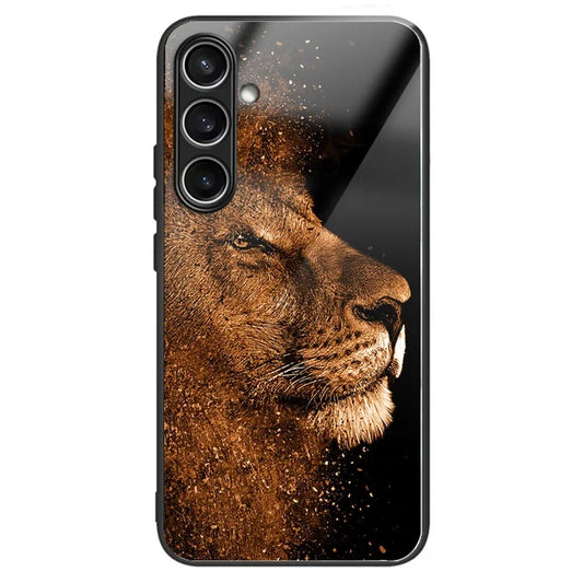 For Samsung Galaxy S24 FE Case Tempered Glass TPU Drop-Proof Phone Cover Pattern Printing