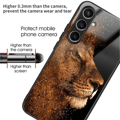 For Samsung Galaxy S24 FE Case Tempered Glass TPU Drop-Proof Phone Cover Pattern Printing