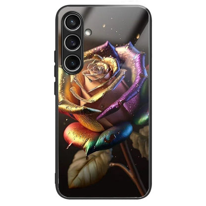 For Samsung Galaxy S24 FE Case Tempered Glass TPU Drop-Proof Phone Cover Pattern Printing