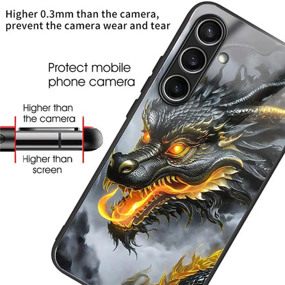 For Samsung Galaxy S24 FE Case Tempered Glass TPU Drop-Proof Phone Cover Pattern Printing