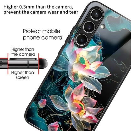 For Samsung Galaxy S24 FE Case Tempered Glass TPU Drop-Proof Phone Cover Pattern Printing