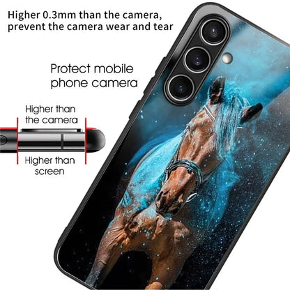For Samsung Galaxy S24 FE Case Tempered Glass TPU Drop-Proof Phone Cover Pattern Printing