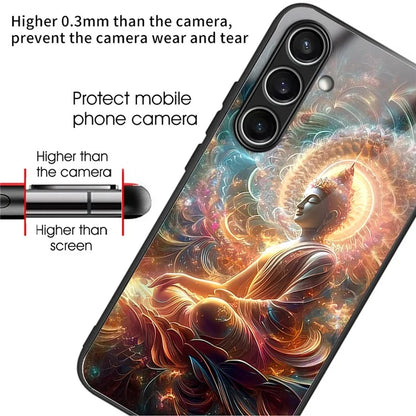 For Samsung Galaxy S24 FE Case Tempered Glass TPU Drop-Proof Phone Cover Pattern Printing