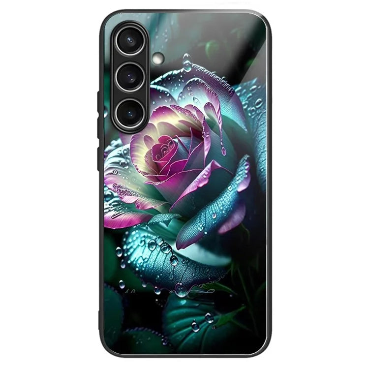 For Samsung Galaxy S24 FE Case Tempered Glass TPU Drop-Proof Phone Cover Pattern Printing