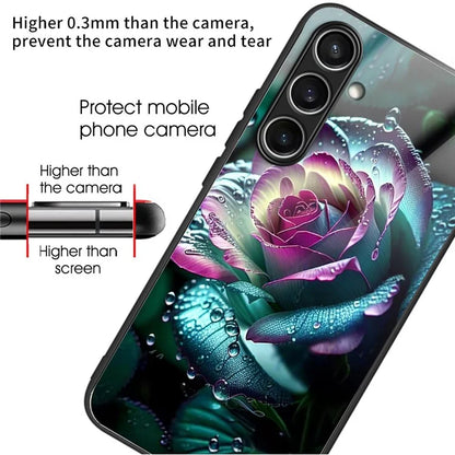 For Samsung Galaxy S24 FE Case Tempered Glass TPU Drop-Proof Phone Cover Pattern Printing