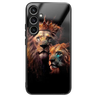 For Samsung Galaxy S24 FE Case Tempered Glass TPU Drop-Proof Phone Cover Pattern Printing