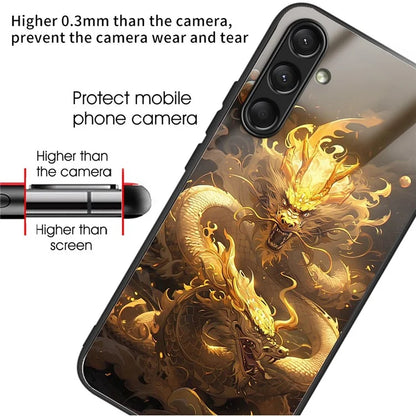 For Samsung Galaxy A16 5G Case Tempered Glass TPU Drop-Proof Phone Cover Pattern Printing