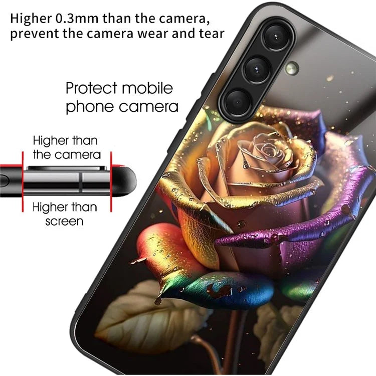 For Samsung Galaxy A16 5G Case Tempered Glass TPU Drop-Proof Phone Cover Pattern Printing