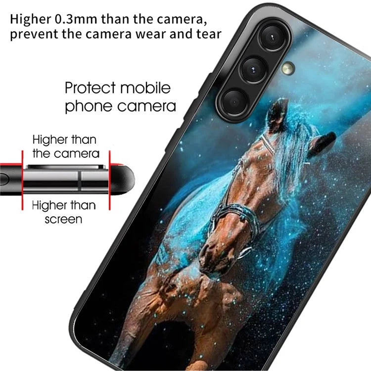 For Samsung Galaxy A16 5G Case Tempered Glass TPU Drop-Proof Phone Cover Pattern Printing