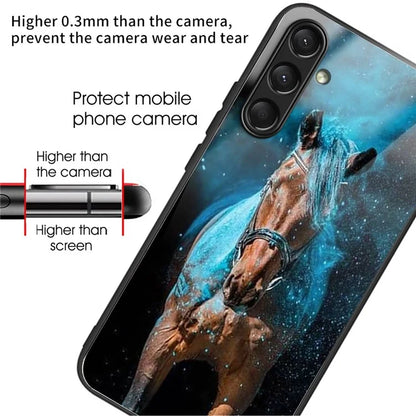 For Samsung Galaxy A16 5G Case Tempered Glass TPU Drop-Proof Phone Cover Pattern Printing