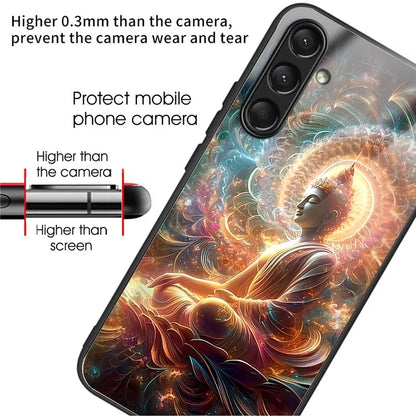 For Samsung Galaxy A16 5G Case Tempered Glass TPU Drop-Proof Phone Cover Pattern Printing