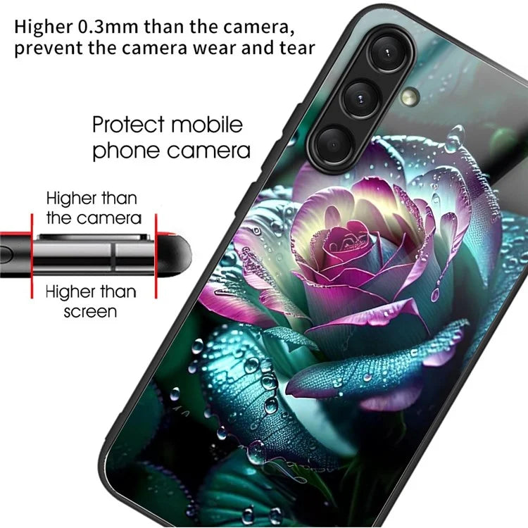 For Samsung Galaxy A16 5G Case Tempered Glass TPU Drop-Proof Phone Cover Pattern Printing