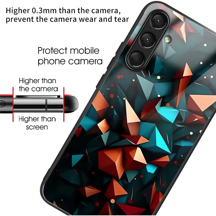 For Samsung Galaxy A16 5G Case Tempered Glass TPU Drop-Proof Phone Cover Pattern Printing
