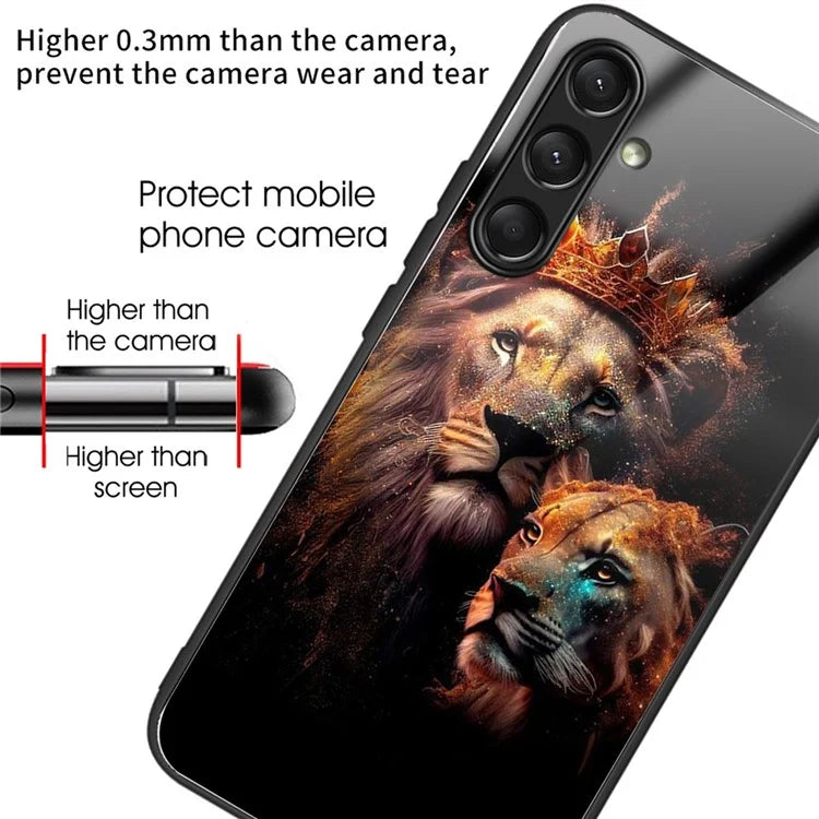 For Samsung Galaxy A16 5G Case Tempered Glass TPU Drop-Proof Phone Cover Pattern Printing