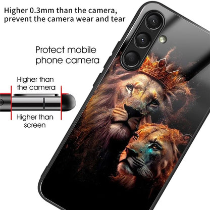 For Samsung Galaxy A16 5G Case Tempered Glass TPU Drop-Proof Phone Cover Pattern Printing