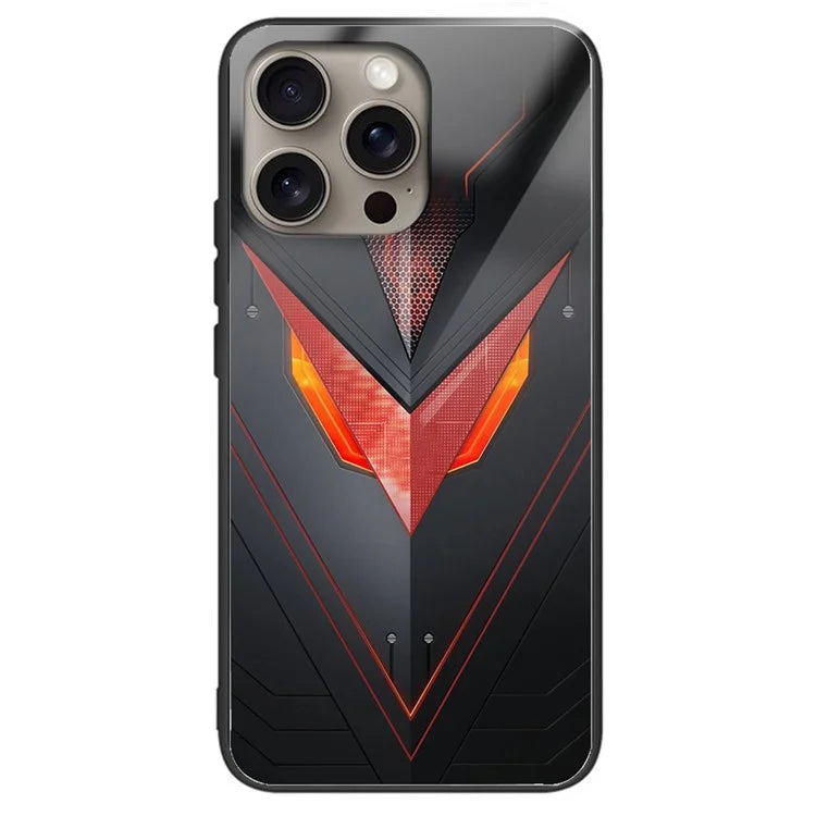 For iPhone 16 Pro Max Case Tempered Glass TPU Drop-Proof Phone Cover Pattern Printing