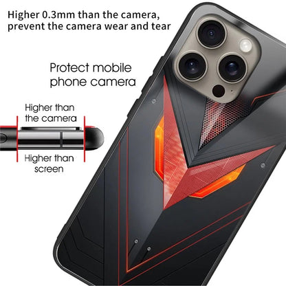 For iPhone 16 Pro Max Case Tempered Glass TPU Drop-Proof Phone Cover Pattern Printing