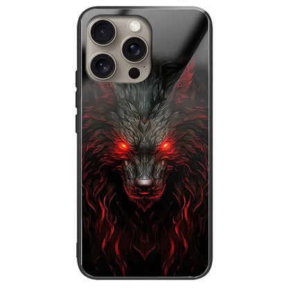 For iPhone 16 Pro Max Case Tempered Glass TPU Drop-Proof Phone Cover Pattern Printing