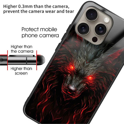 For iPhone 16 Pro Max Case Tempered Glass TPU Drop-Proof Phone Cover Pattern Printing