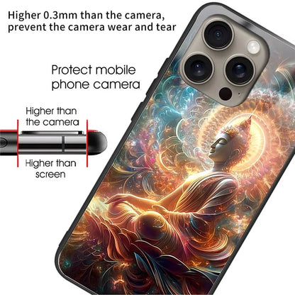 For iPhone 16 Pro Max Case Tempered Glass TPU Drop-Proof Phone Cover Pattern Printing