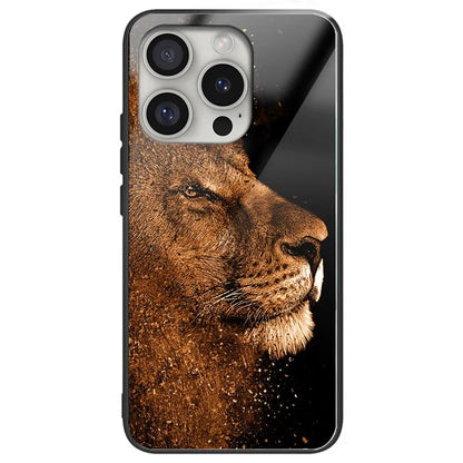 For iPhone 16 Pro Case Tempered Glass TPU Drop-Proof Phone Cover Pattern Printing
