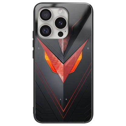 For iPhone 16 Pro Case Tempered Glass TPU Drop-Proof Phone Cover Pattern Printing