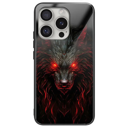 For iPhone 16 Pro Case Tempered Glass TPU Drop-Proof Phone Cover Pattern Printing