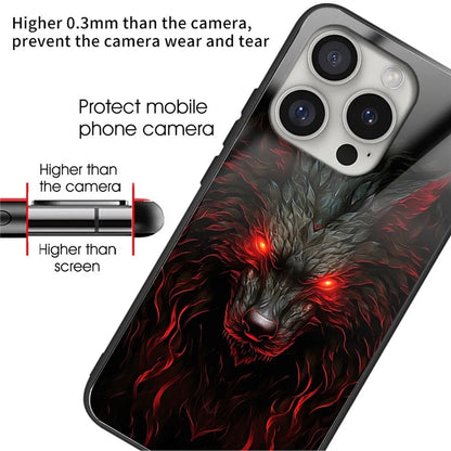 For iPhone 16 Pro Case Tempered Glass TPU Drop-Proof Phone Cover Pattern Printing