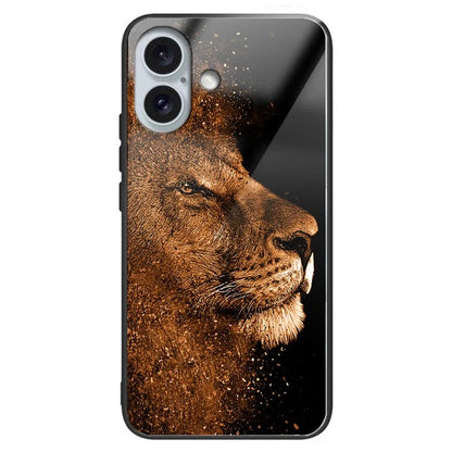 For iPhone 16 Case Tempered Glass TPU Drop-Proof Phone Cover Pattern Printing