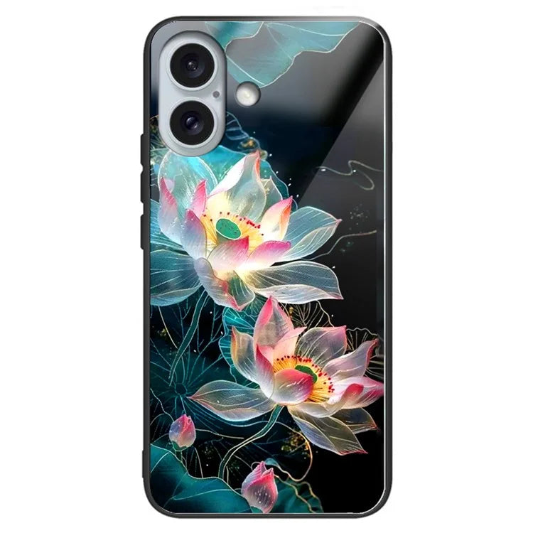 For iPhone 16 Case Tempered Glass TPU Drop-Proof Phone Cover Pattern Printing