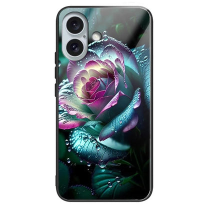For iPhone 16 Case Tempered Glass TPU Drop-Proof Phone Cover Pattern Printing