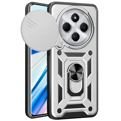 For Xiaomi Redmi 14C 4G Case with Slide Camera Lid PC+TPU Kickstand Phone Cover