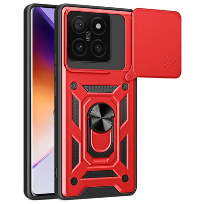 For Xiaomi 14T Case with Slide Camera Lid PC+TPU Kickstand Phone Cover