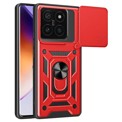 For Xiaomi 14T Pro Case with Slide Camera Lid PC+TPU Kickstand Phone Cover