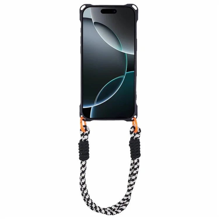 For iPhone 16 Pro Max Case Reinforced Corner Shockproof TPU Phone Cover with Wrist Strap