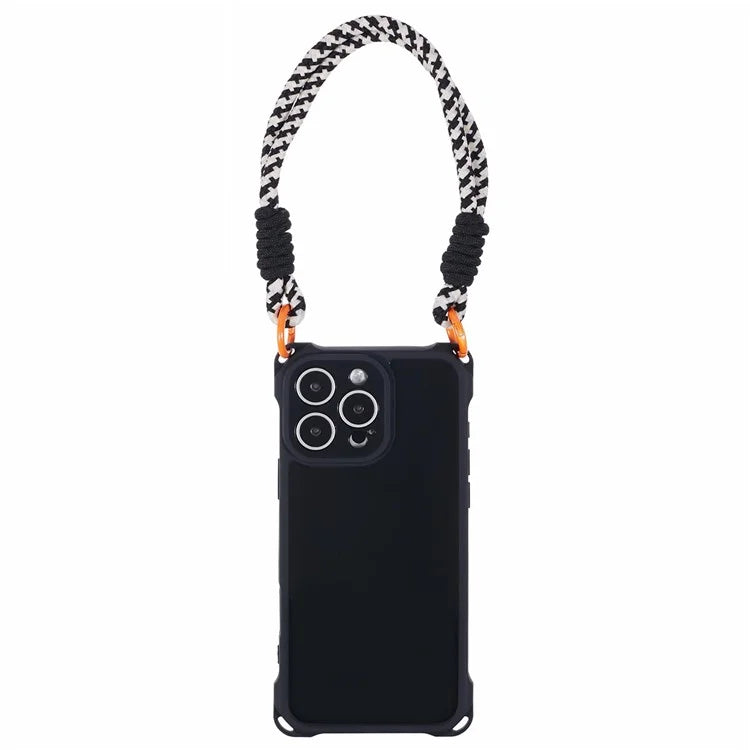 For iPhone 16 Pro Max Case Reinforced Corner Shockproof TPU Phone Cover with Wrist Strap