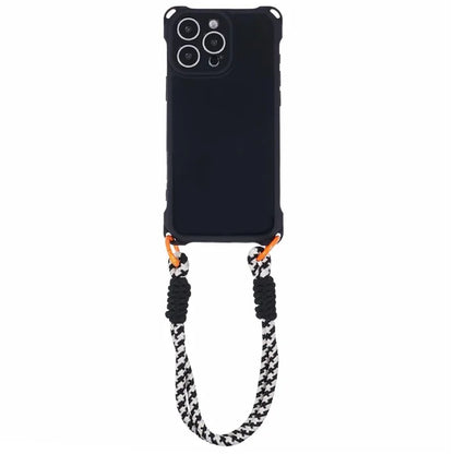 For iPhone 16 Pro Max Case Reinforced Corner Shockproof TPU Phone Cover with Wrist Strap
