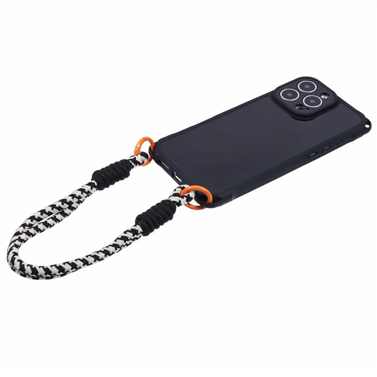 For iPhone 16 Pro Max Case Reinforced Corner Shockproof TPU Phone Cover with Wrist Strap
