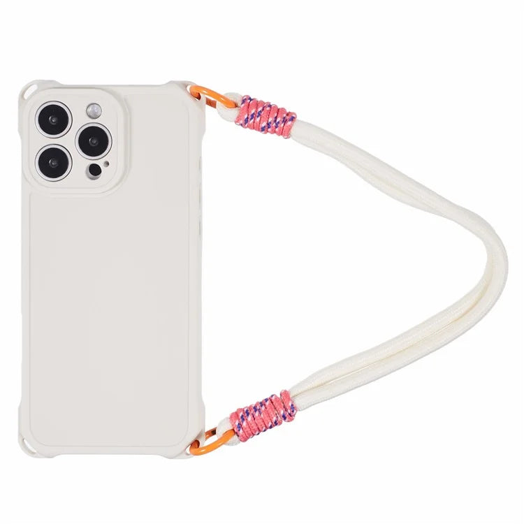 For iPhone 16 Pro Max Case Reinforced Corner Shockproof TPU Phone Cover with Wrist Strap