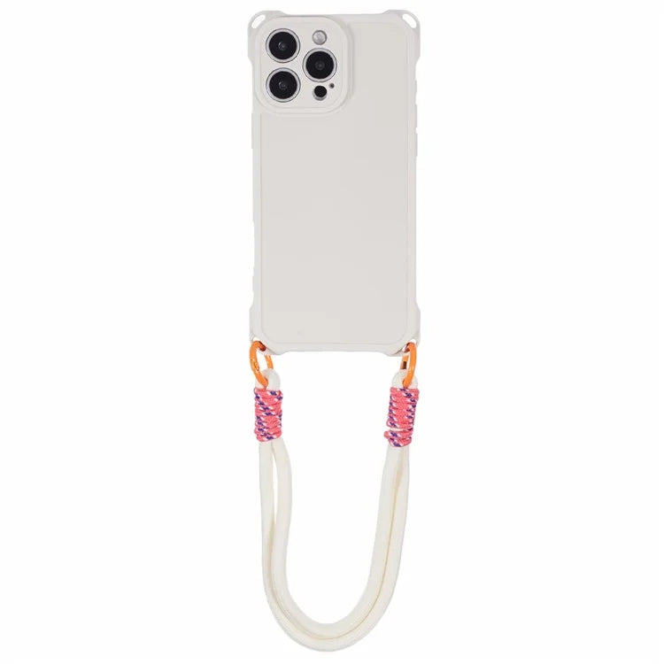 For iPhone 16 Pro Max Case Reinforced Corner Shockproof TPU Phone Cover with Wrist Strap