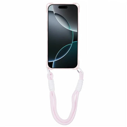 For iPhone 16 Pro Max Case Reinforced Corner Shockproof TPU Phone Cover with Wrist Strap