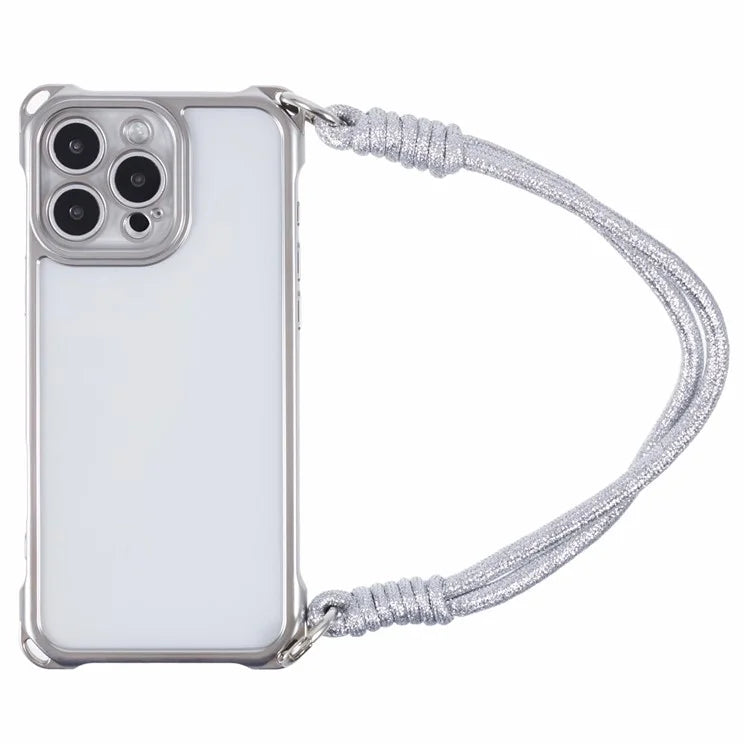 For iPhone 16 Pro Max Case Reinforced Corner Shockproof TPU Phone Cover with Wrist Strap