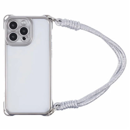 For iPhone 16 Pro Max Case Reinforced Corner Shockproof TPU Phone Cover with Wrist Strap